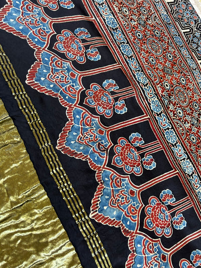 TULIKA: HANDMADE AJRAKH BANDHEJ MODAL SILK SAREE