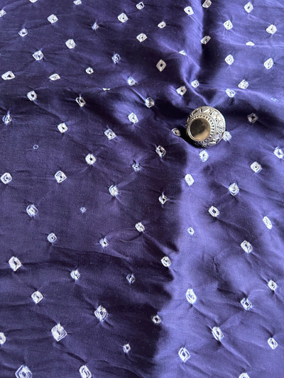 Viola: Handmade Clamp Dye- Bandhej Modal Silk Saree