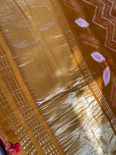 YAMI: Handmade Modal Silk Saree with Tissue Pallu