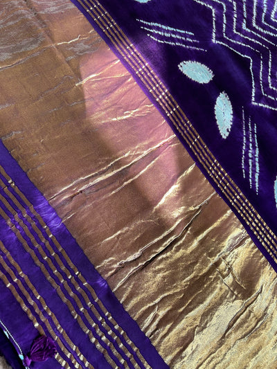 SUKMA: Handmade Modal Silk Saree with Tissue Pallu