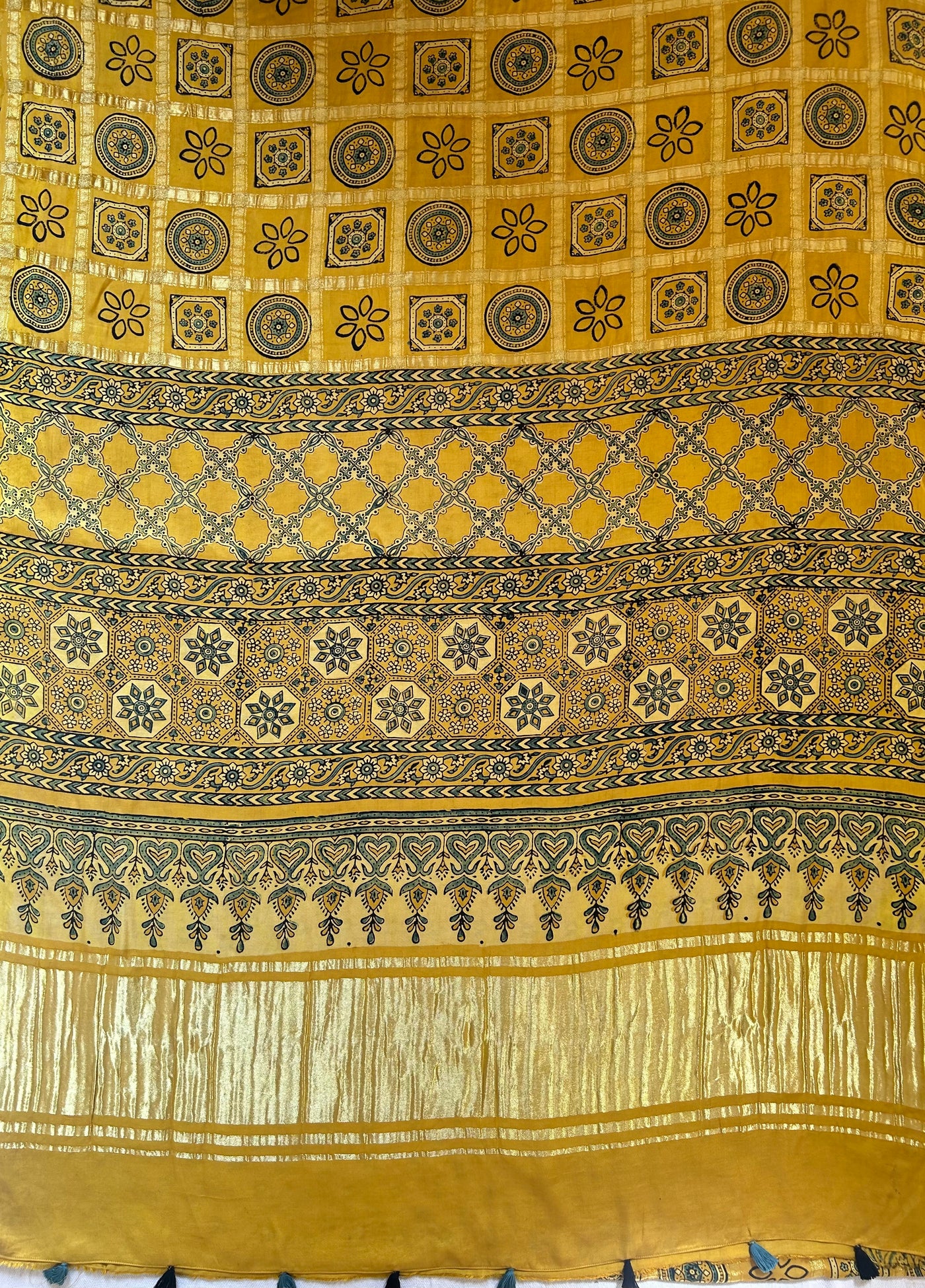 KUNDAN:Handmade Gharchola Ajrakh Saree