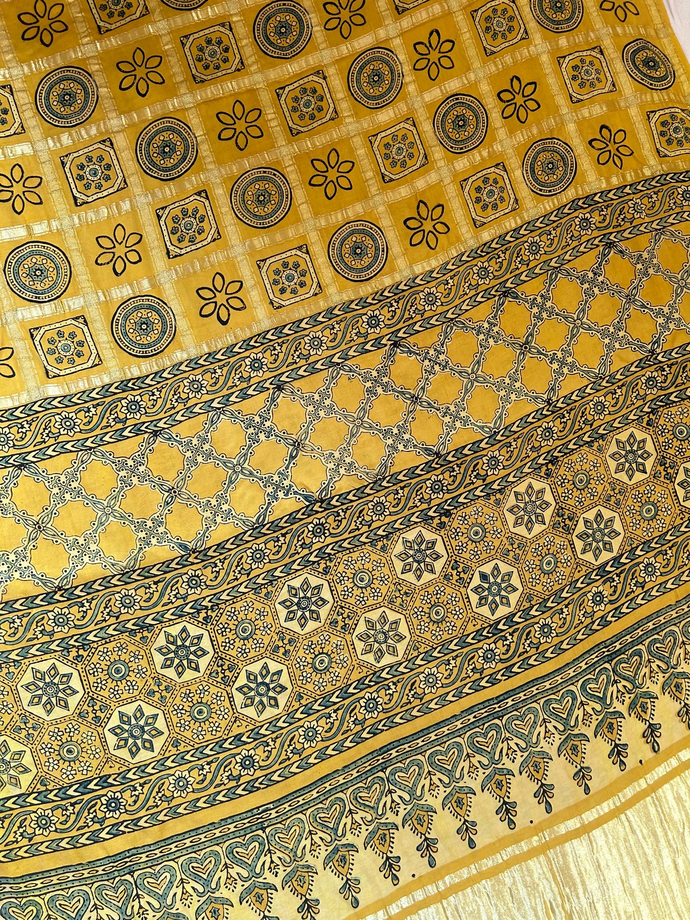 KUNDAN:Handmade Gharchola Ajrakh Saree