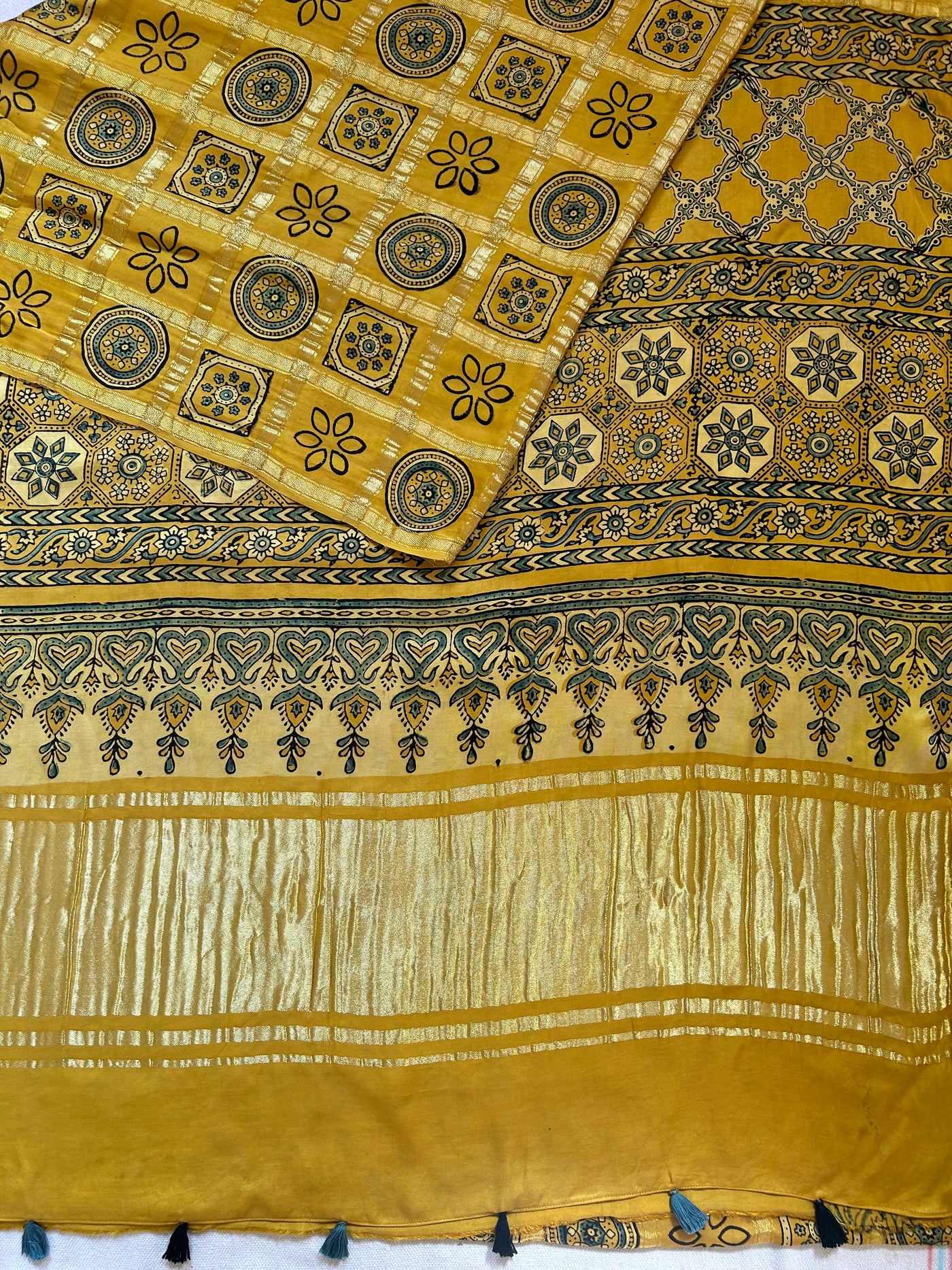 KUNDAN:Handmade Gharchola Ajrakh Saree