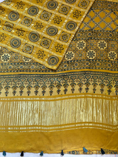 KUNDAN:Handmade Gharchola Ajrakh Saree