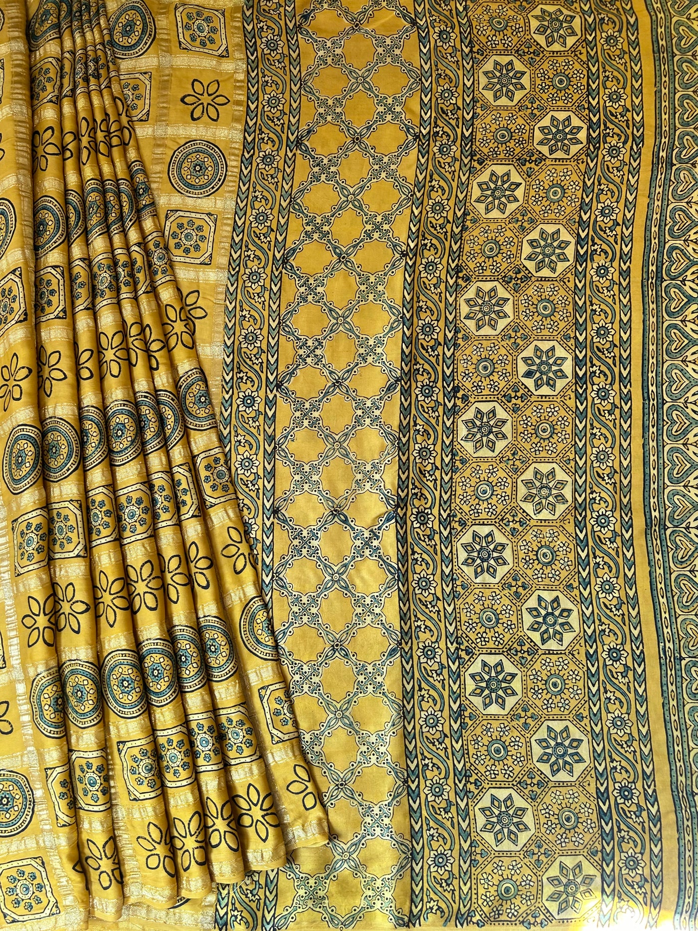 KUNDAN:Handmade Gharchola Ajrakh Saree