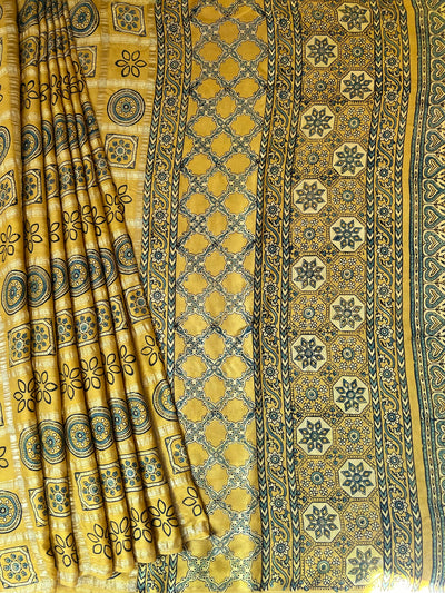 KUNDAN:Handmade Gharchola Ajrakh Saree