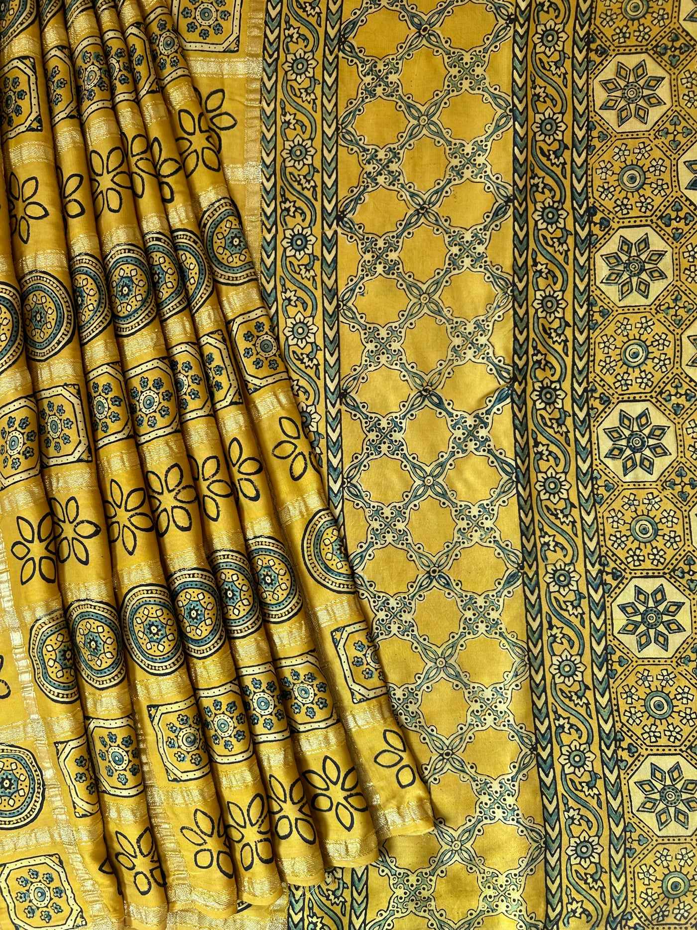 KUNDAN:Handmade Gharchola Ajrakh Saree