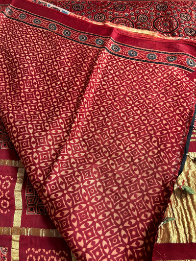 UMA:Handmade Gharchola Ajrakh Saree