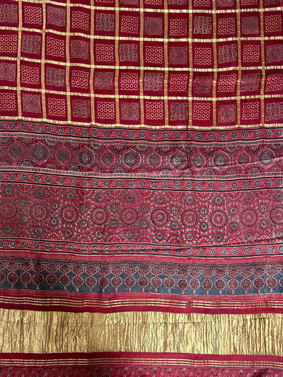 UMA:Handmade Gharchola Ajrakh Saree