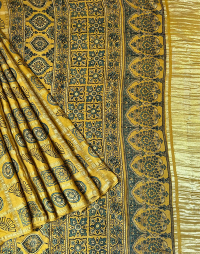 JEEVIKA:Handmade Gharchola Ajrakh Saree