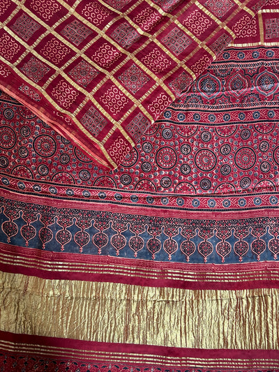 UMA:Handmade Gharchola Ajrakh Saree