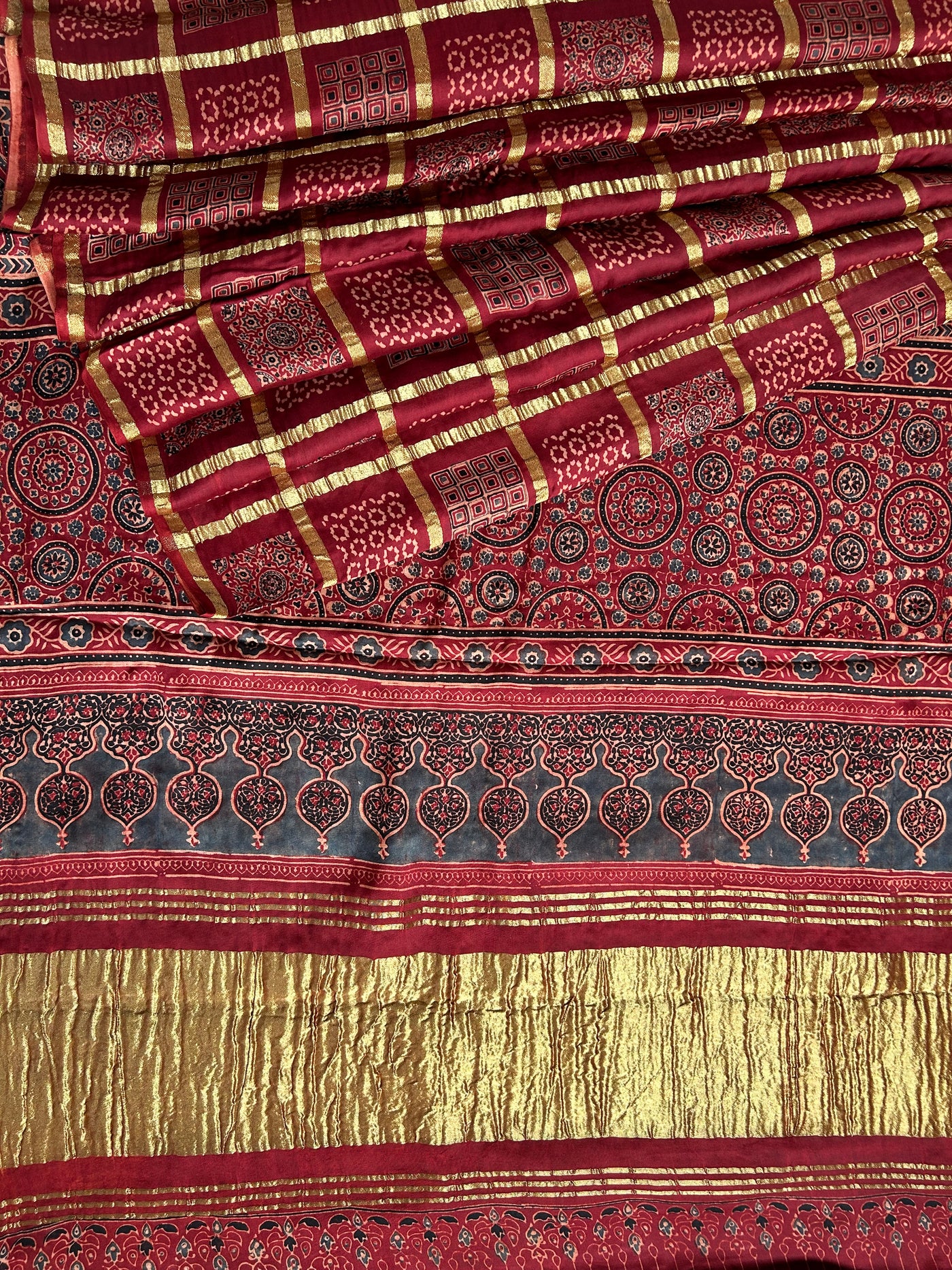 UMA:Handmade Gharchola Ajrakh Saree