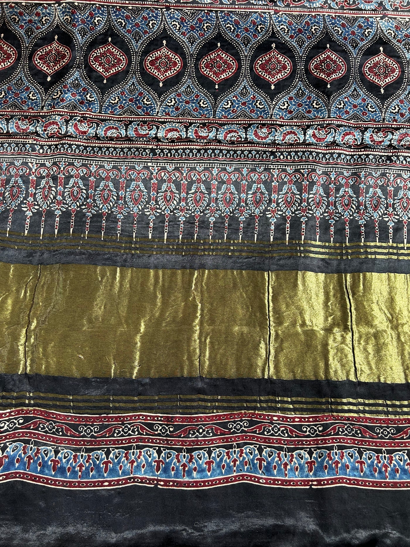 NARGIS:Handmade Gharchola Ajrakh Saree