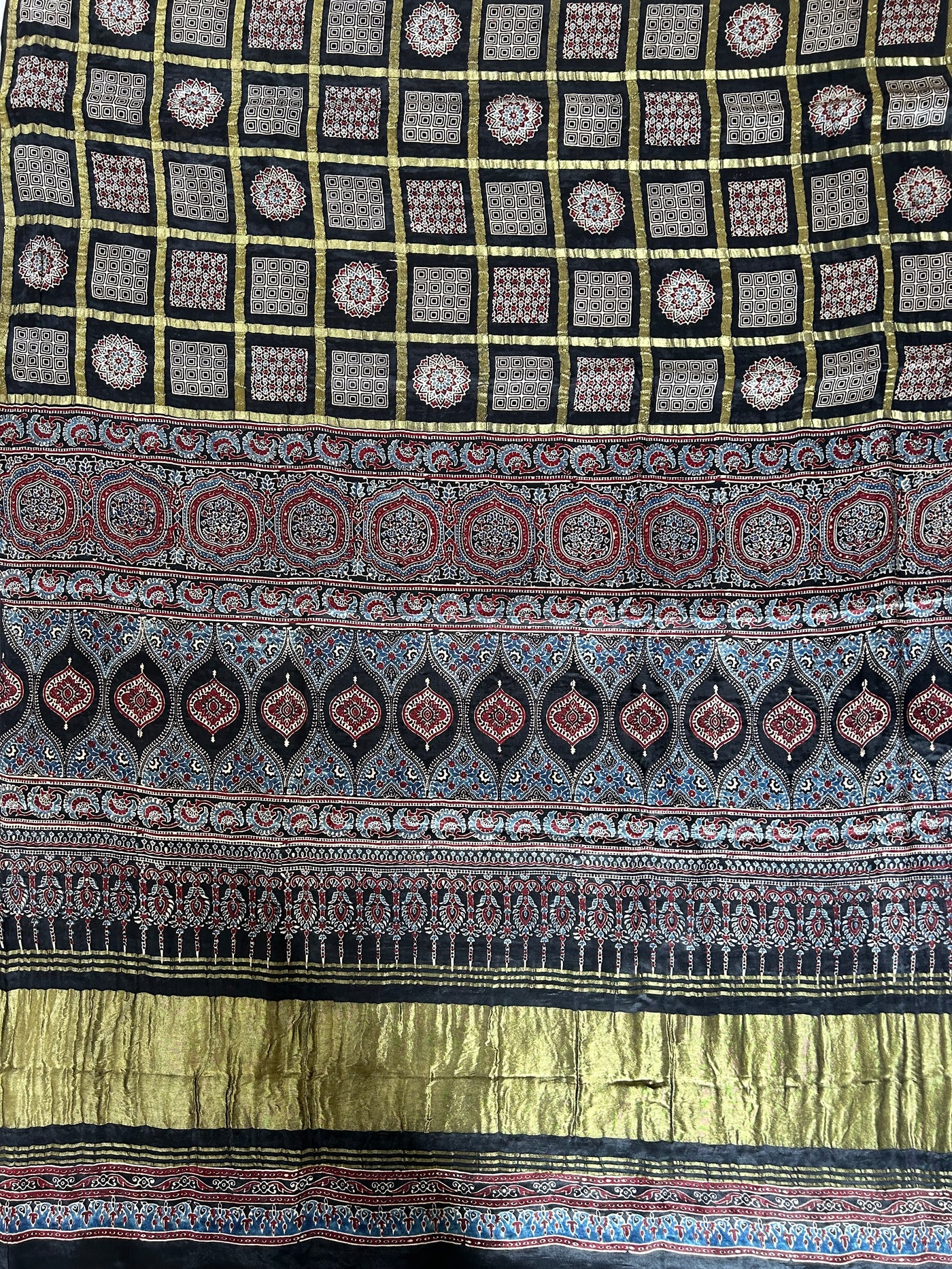 NARGIS:Handmade Gharchola Ajrakh Saree