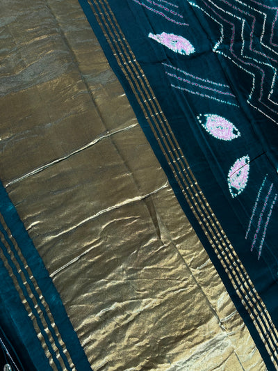 GOPI: Handmade Modal Silk Saree with Tissue Pallu