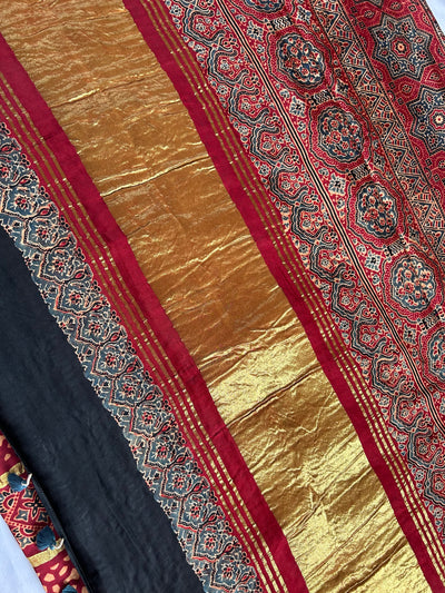 MANU:Handmade Gharchola Ajrakh Saree