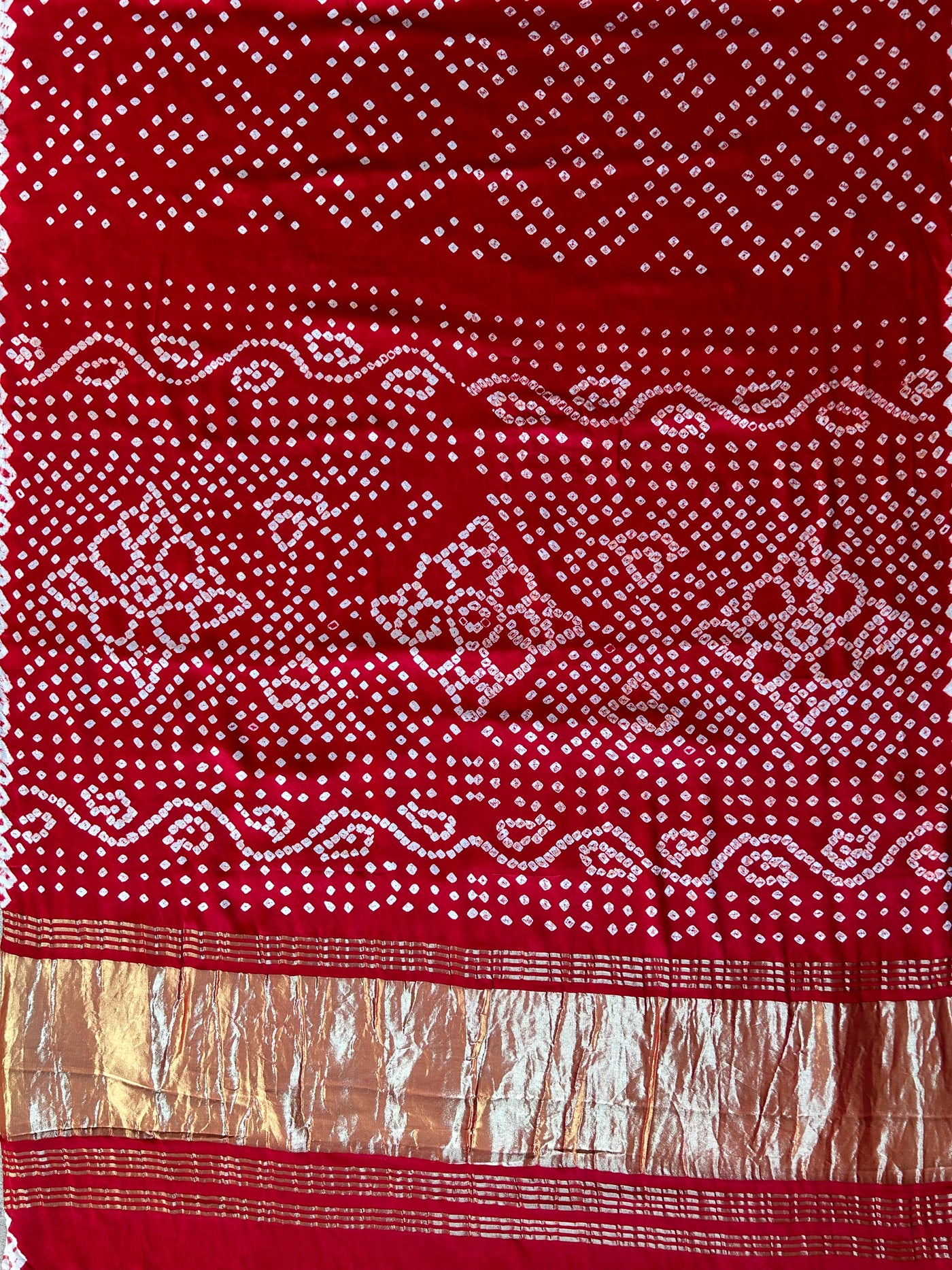 SAKHI: bandhani saree with tissue palla