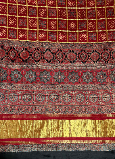 MANU:Handmade Gharchola Ajrakh Saree