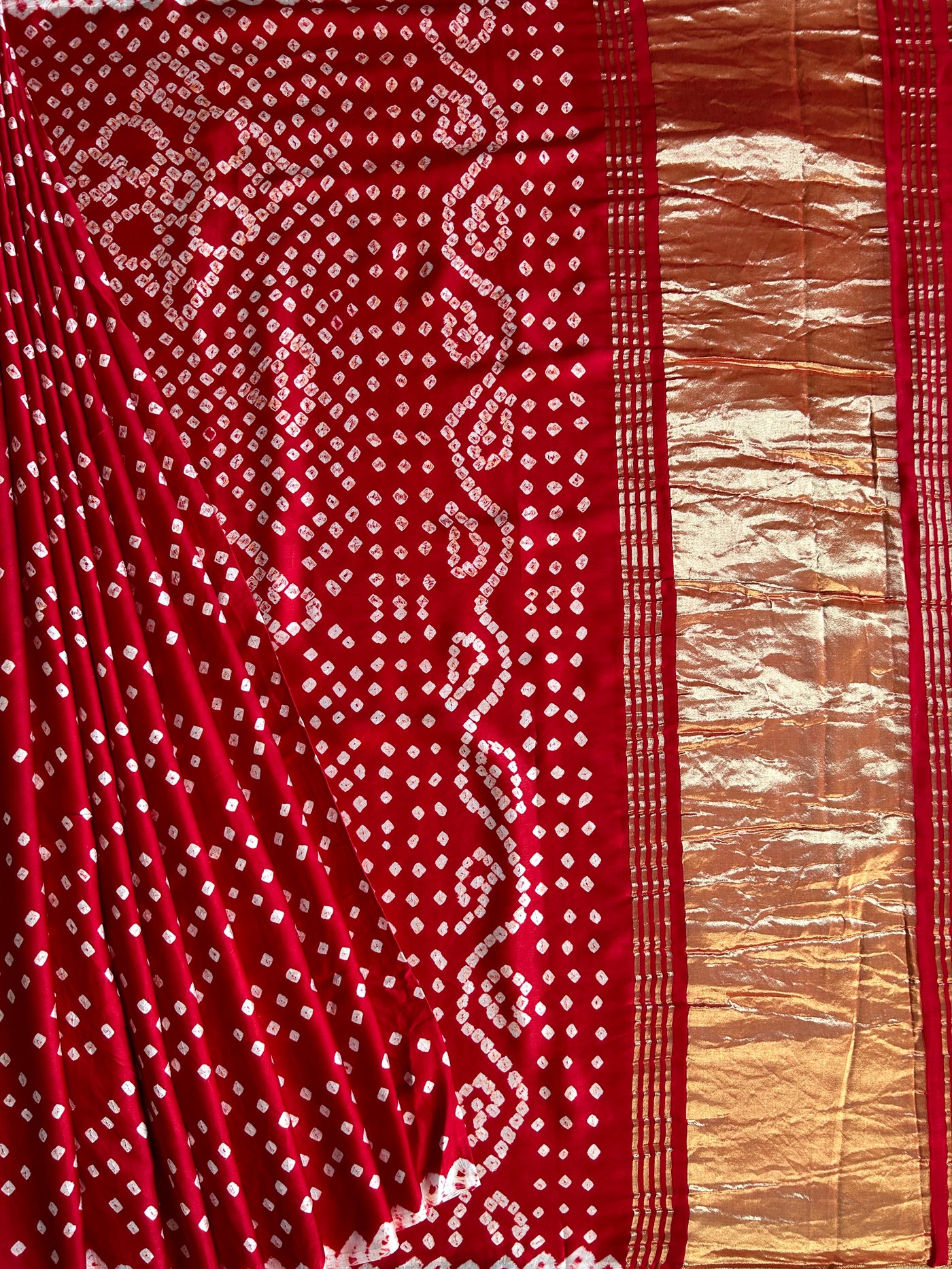 SAKHI: bandhani saree with tissue palla