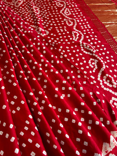 SAKHI: bandhani saree with tissue palla