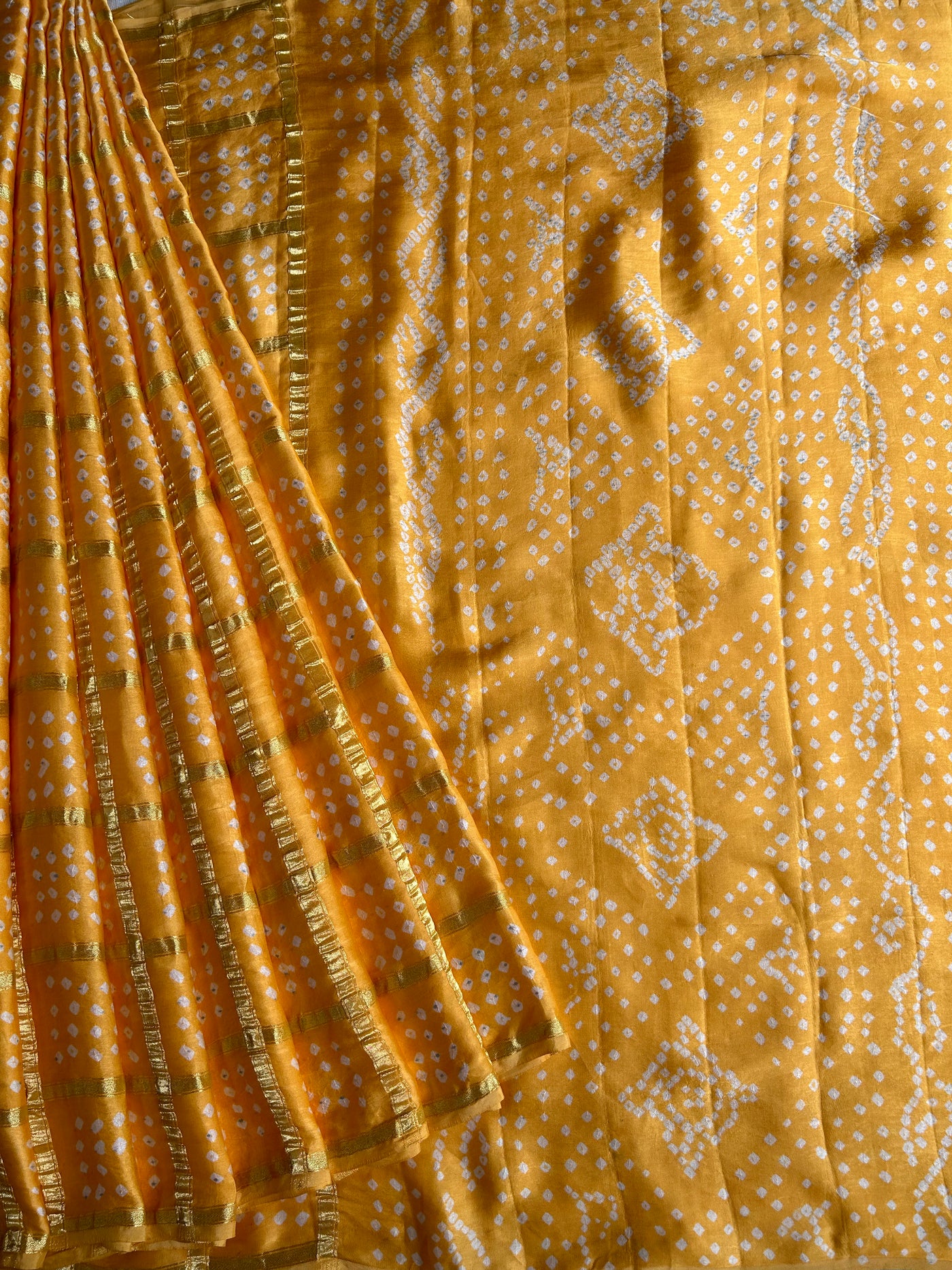 SANAYA:HANDMADE BANDHANI GHARCHOLA MODAL SILK SAREE