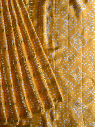 SANAYA:HANDMADE BANDHANI GHARCHOLA MODAL SILK SAREE