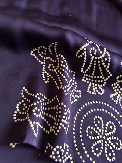PARI: Printed modal silk with tissue pallu