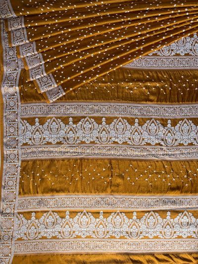 PAHELI: Handmade Bandhani Modal Silk Saree With Designer Pallu