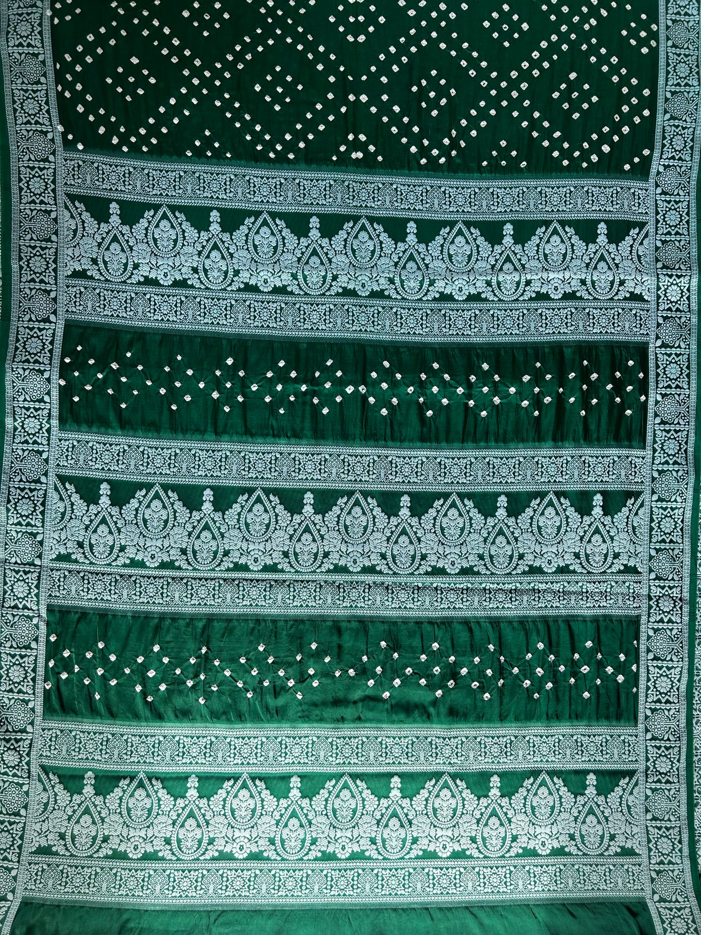 BRIJVALA: Handmade Bandhani Modal Silk Saree With Designer Pallu
