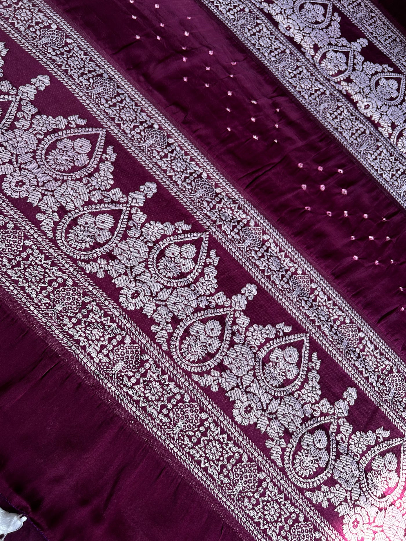 AADVIKA: Handmade Bandhani Modal Silk Saree With Designer Pallu