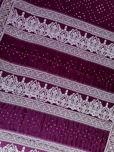 AADVIKA: Handmade Bandhani Modal Silk Saree With Designer Pallu