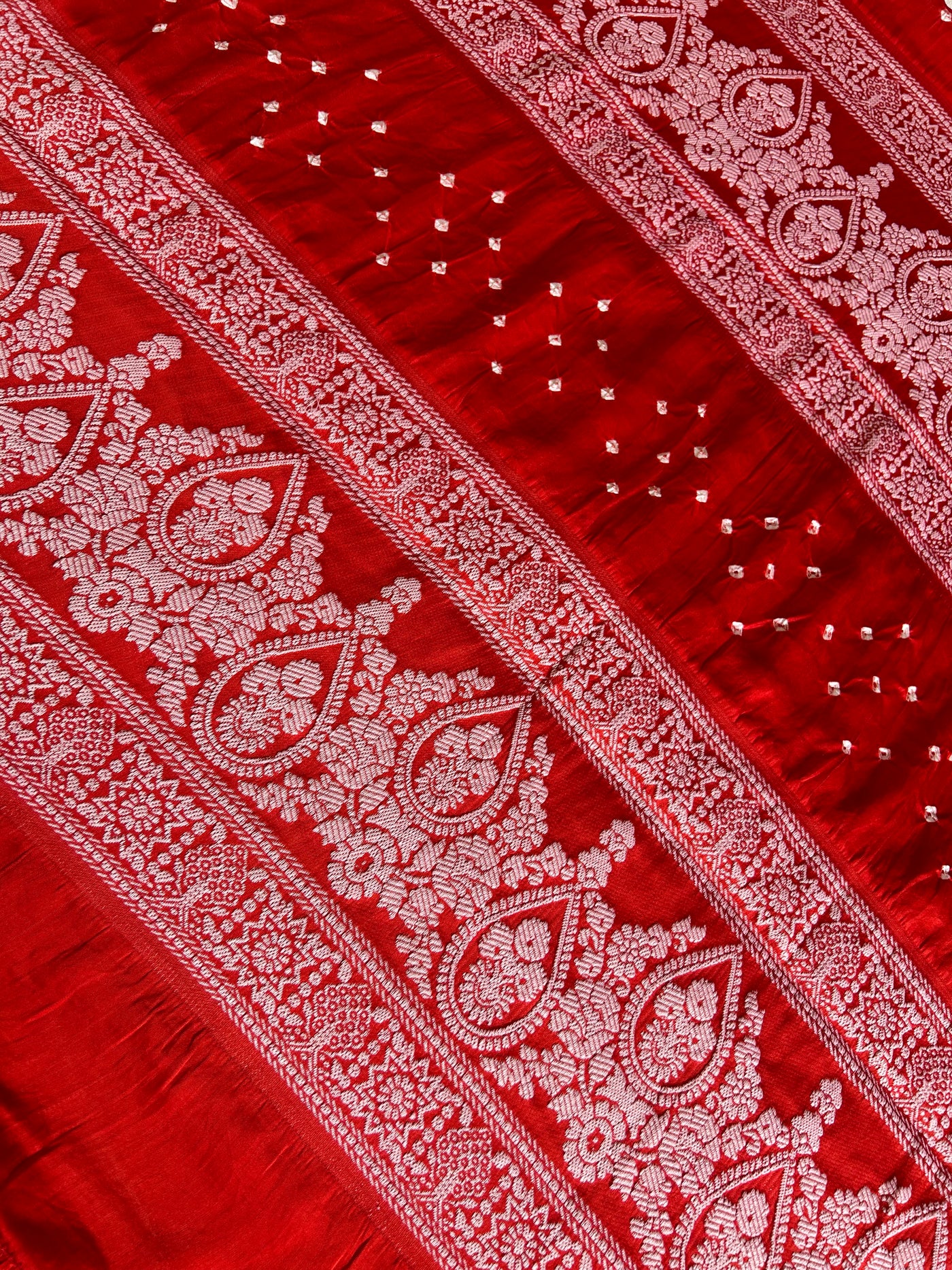 PRAKATI: Handmade Bandhani Modal Silk Saree With Designer Pallu