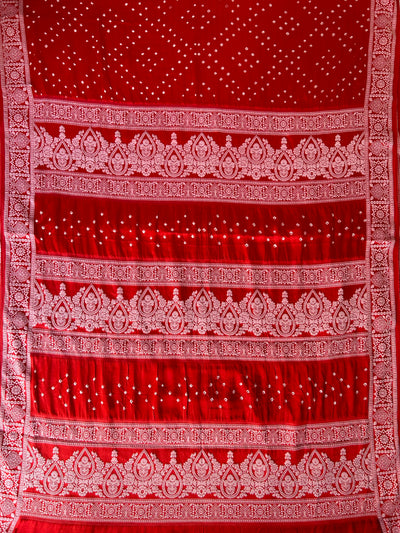 PRAKATI: Handmade Bandhani Modal Silk Saree With Designer Pallu