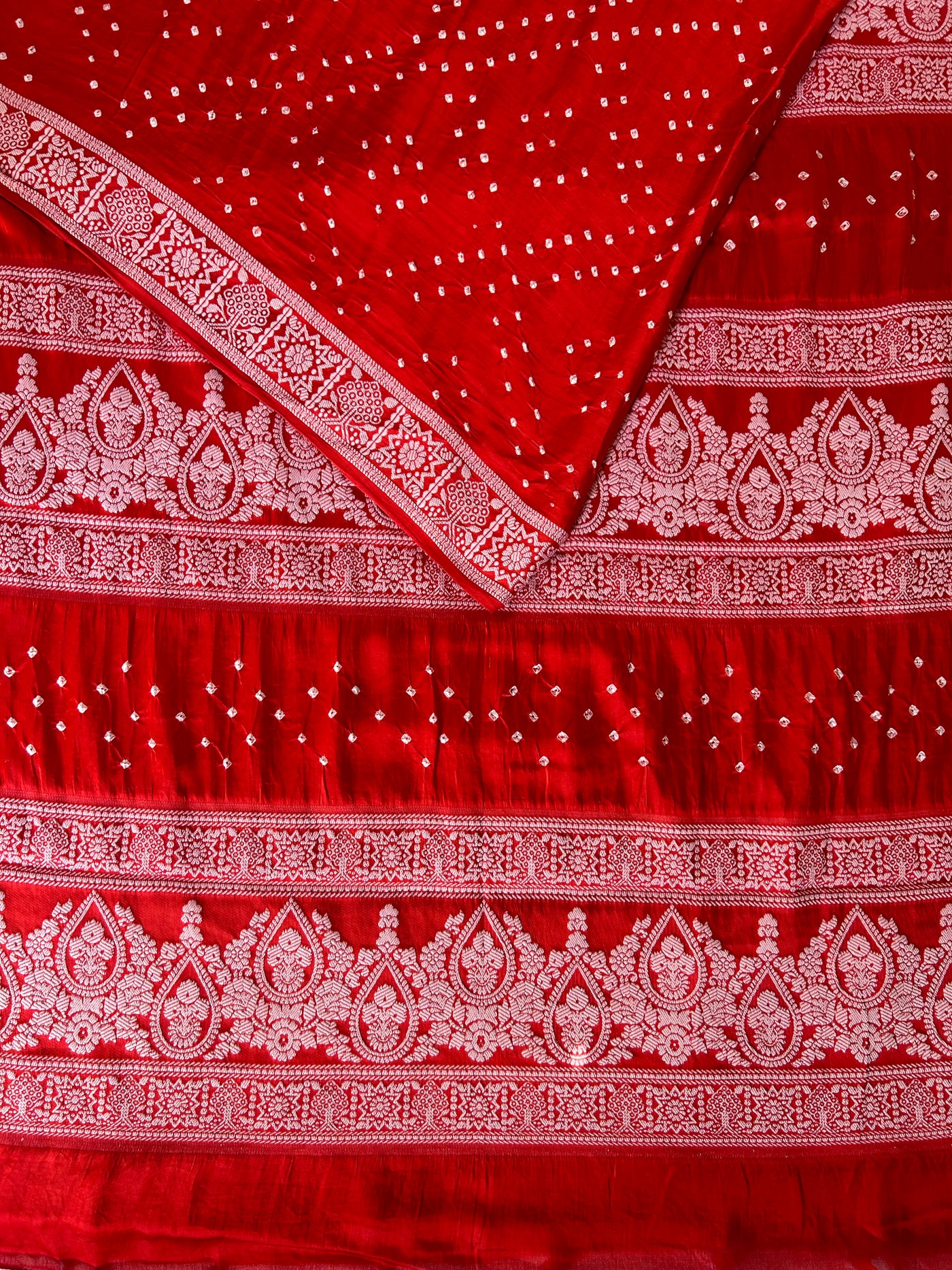 PRAKATI: Handmade Bandhani Modal Silk Saree With Designer Pallu