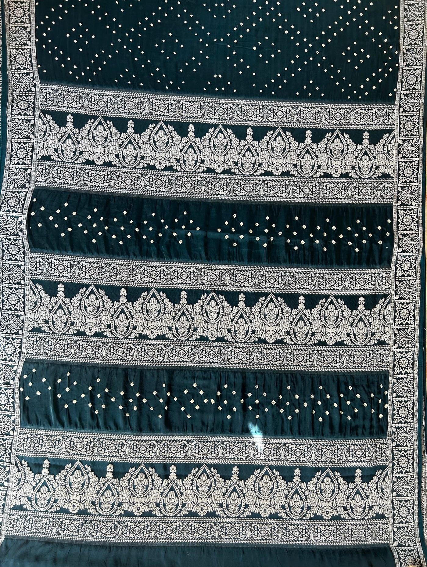 JIGNA: Handmade Bandhani Modal Silk Saree With Designer Pallu