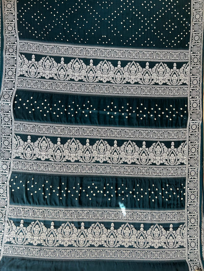 JIGNA: Handmade Bandhani Modal Silk Saree With Designer Pallu