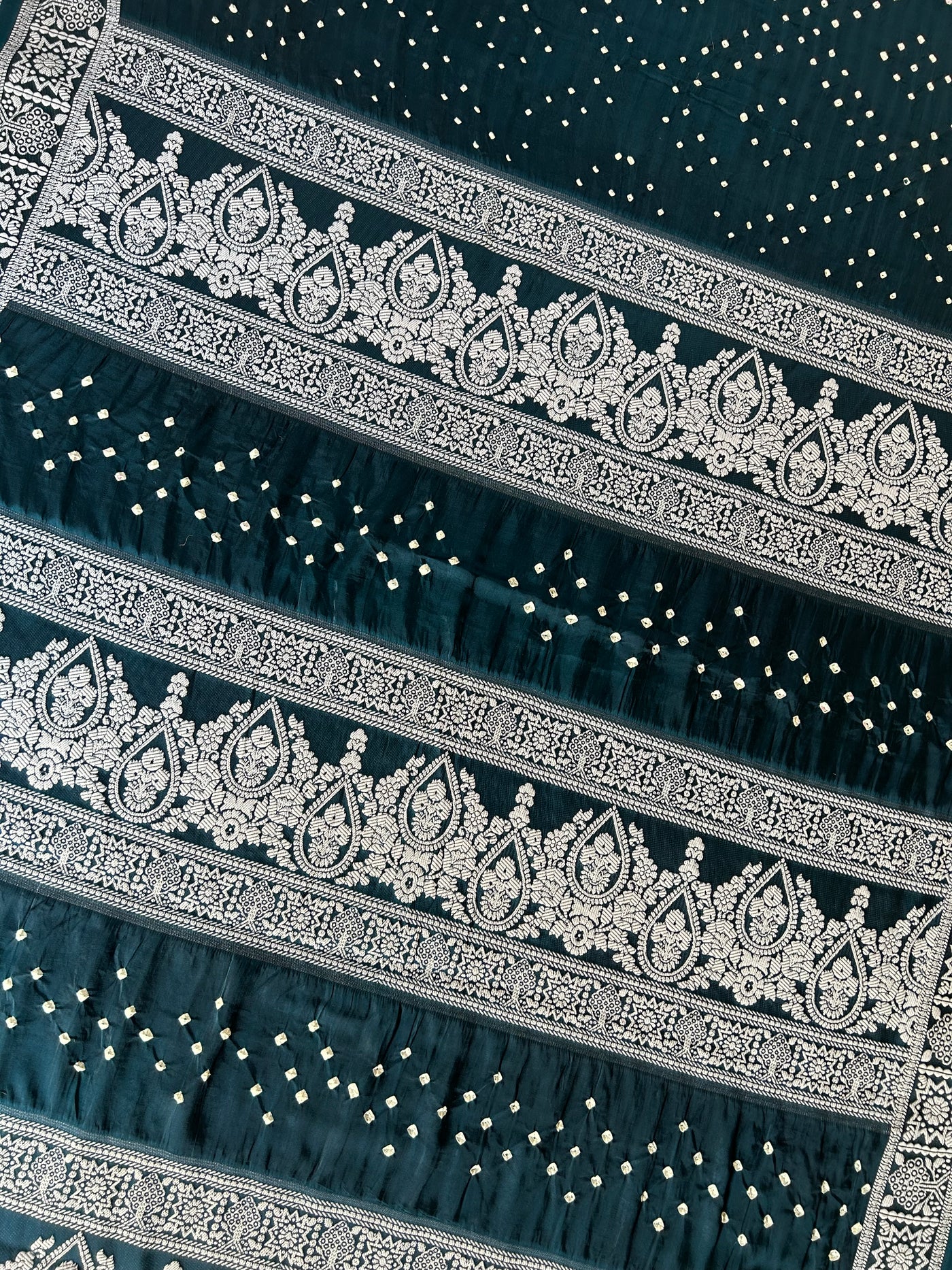 JIGNA: Handmade Bandhani Modal Silk Saree With Designer Pallu