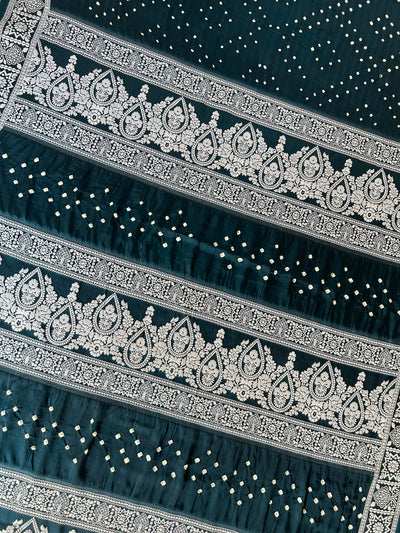 JIGNA: Handmade Bandhani Modal Silk Saree With Designer Pallu