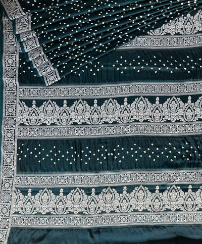 JIGNA: Handmade Bandhani Modal Silk Saree With Designer Pallu