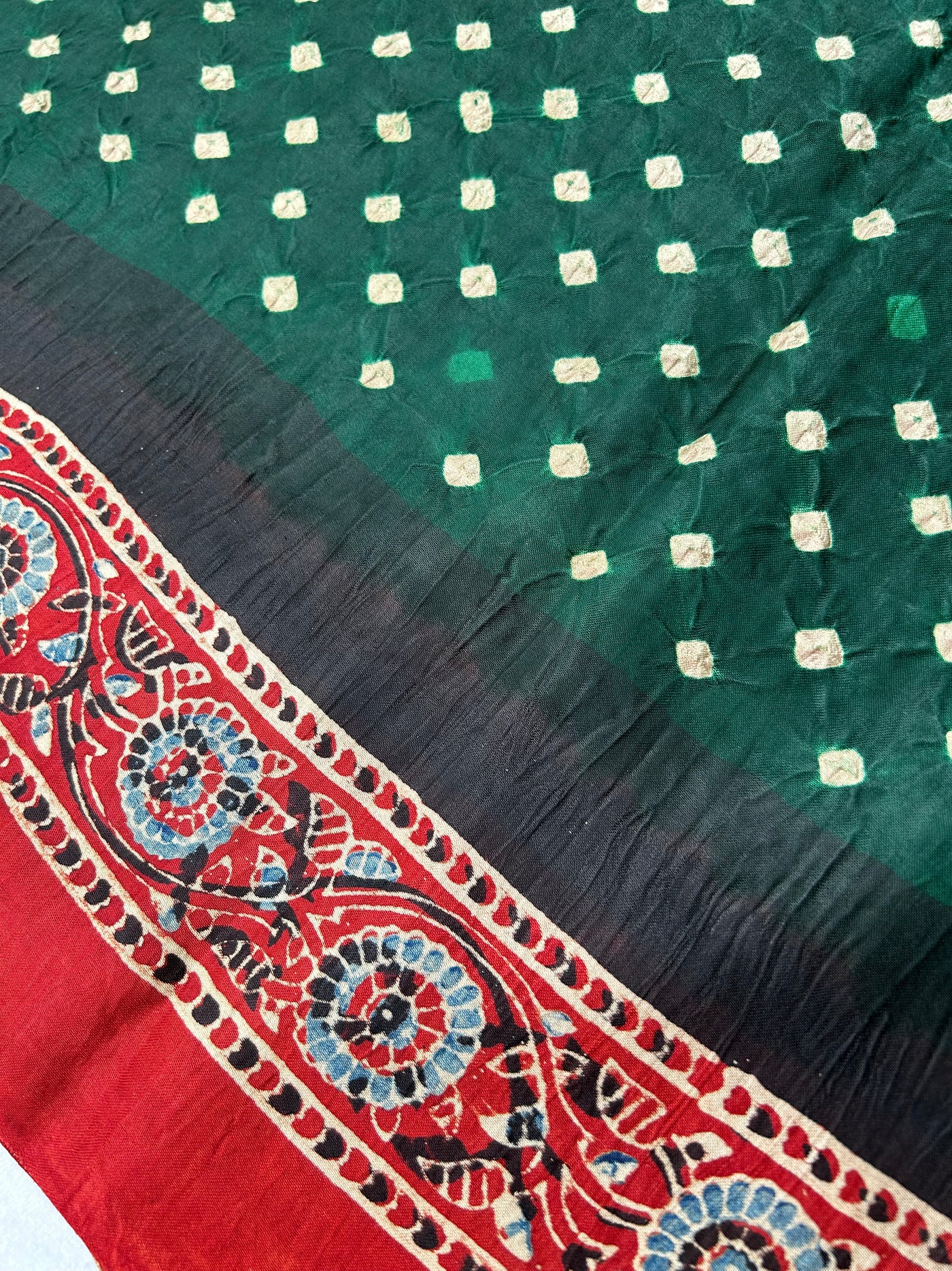 Sindhuja: AJRAKH BANDHEJ TISSUE MODAL SILK SAREE