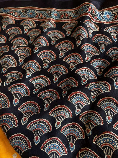KAJAL: HANDMADE BANDHANI AJRAKH MODAL SILK SAREE WITH TISSUE PALLU