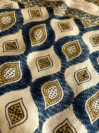 KAJARI: HANDMADE BANDHANI AJRAKH MODAL SILK SAREE WITH TISSUE PALLU