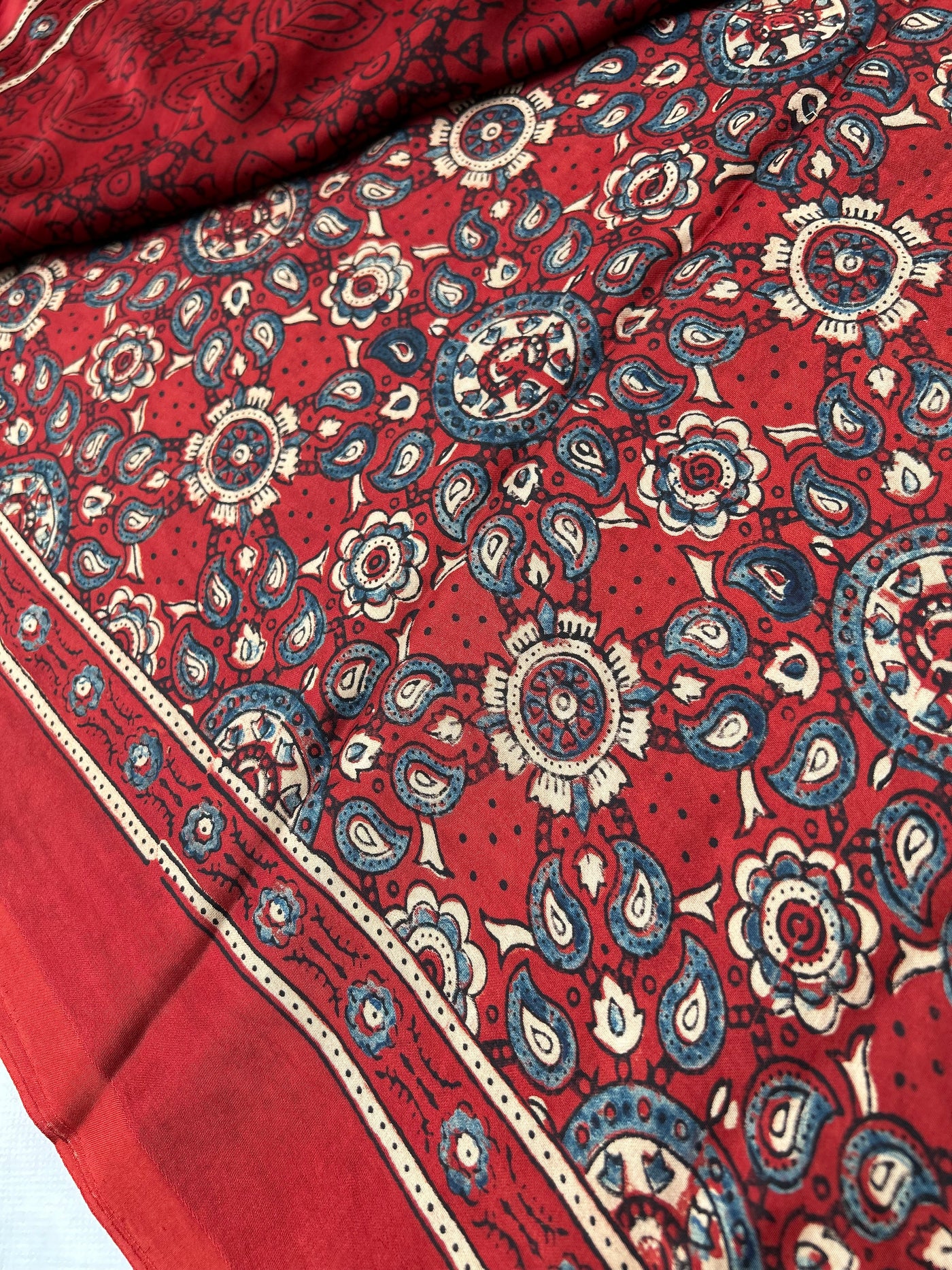 SEHNAI:Handblock Modal Silk Meenakari Ajrakh Saree