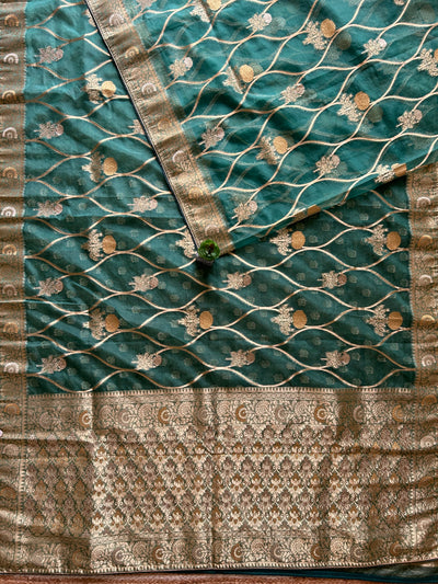 Heena: ORGANZA SAREE WITH EMBALISHMENT MEENAKARI WORK