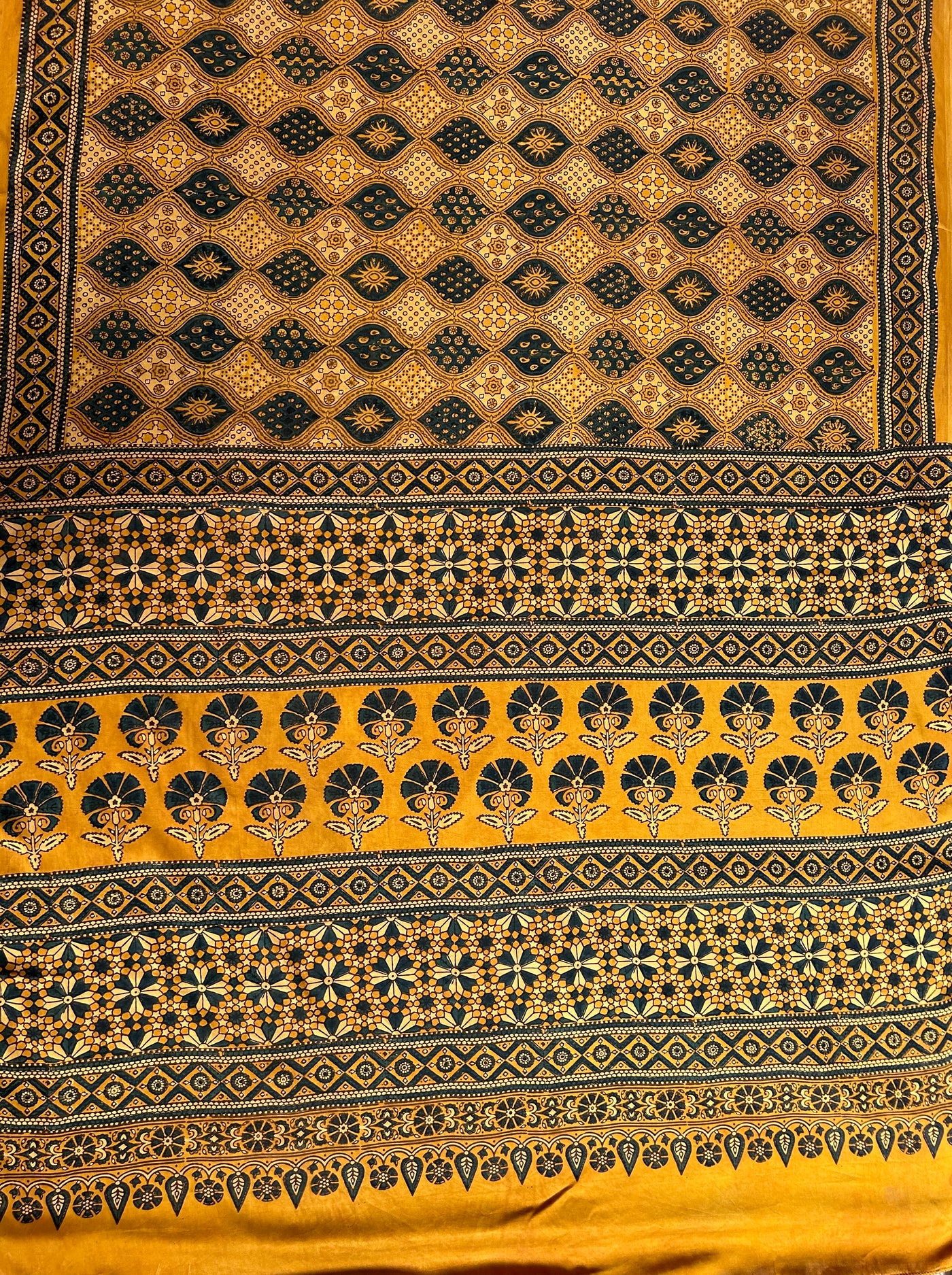 GULDASTA: HAND BLOCK AJRAKH MODAL SILK SAREE