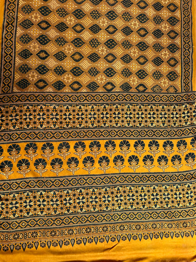 GULDASTA: HAND BLOCK AJRAKH MODAL SILK SAREE