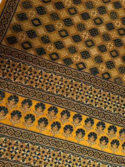GULDASTA: HAND BLOCK AJRAKH MODAL SILK SAREE
