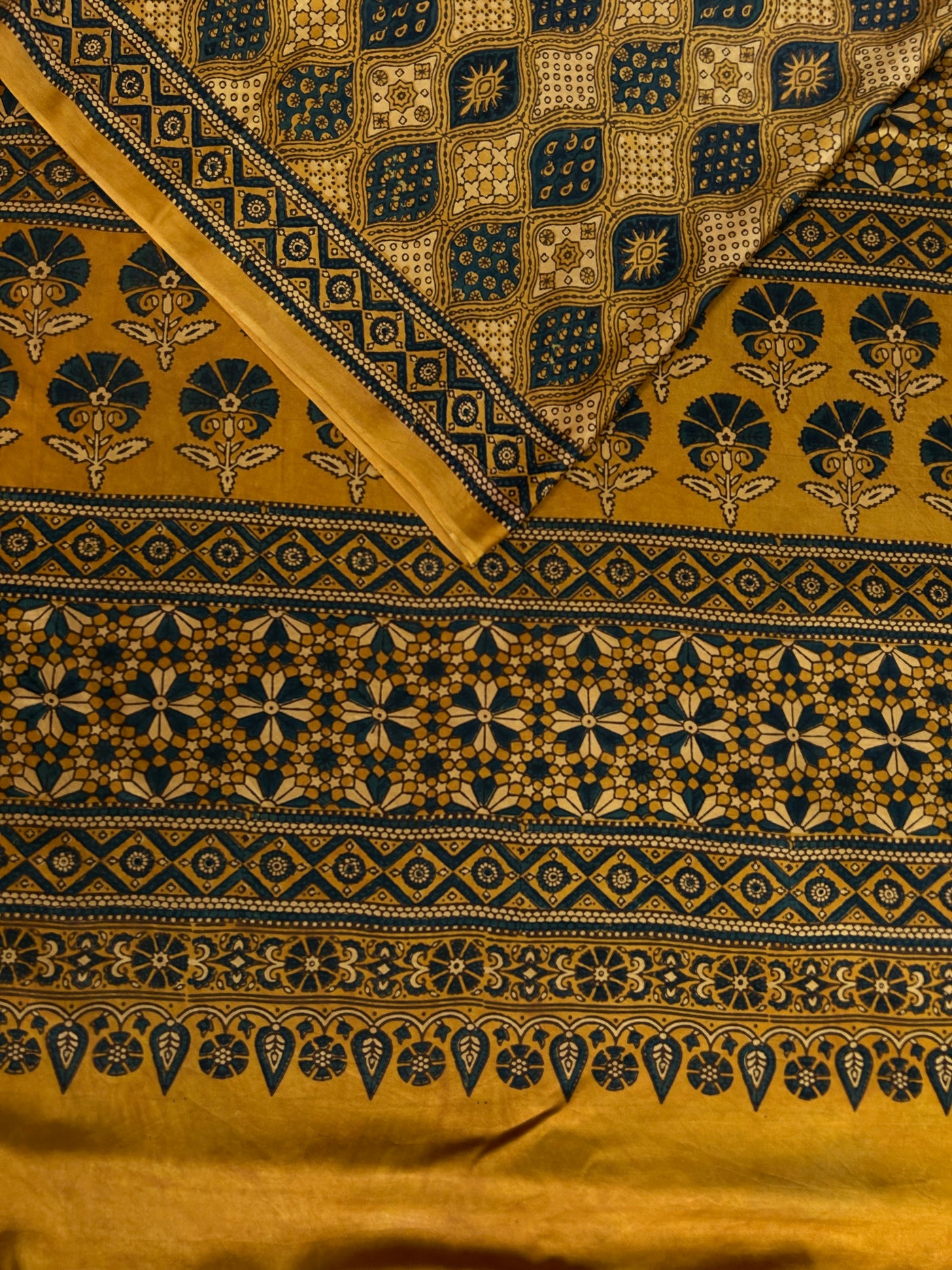 GULDASTA: HAND BLOCK AJRAKH MODAL SILK SAREE