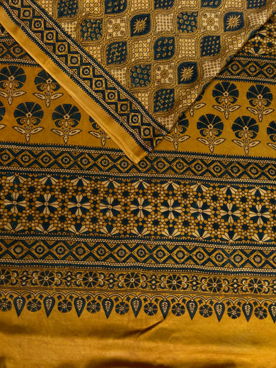GULDASTA: HAND BLOCK AJRAKH MODAL SILK SAREE