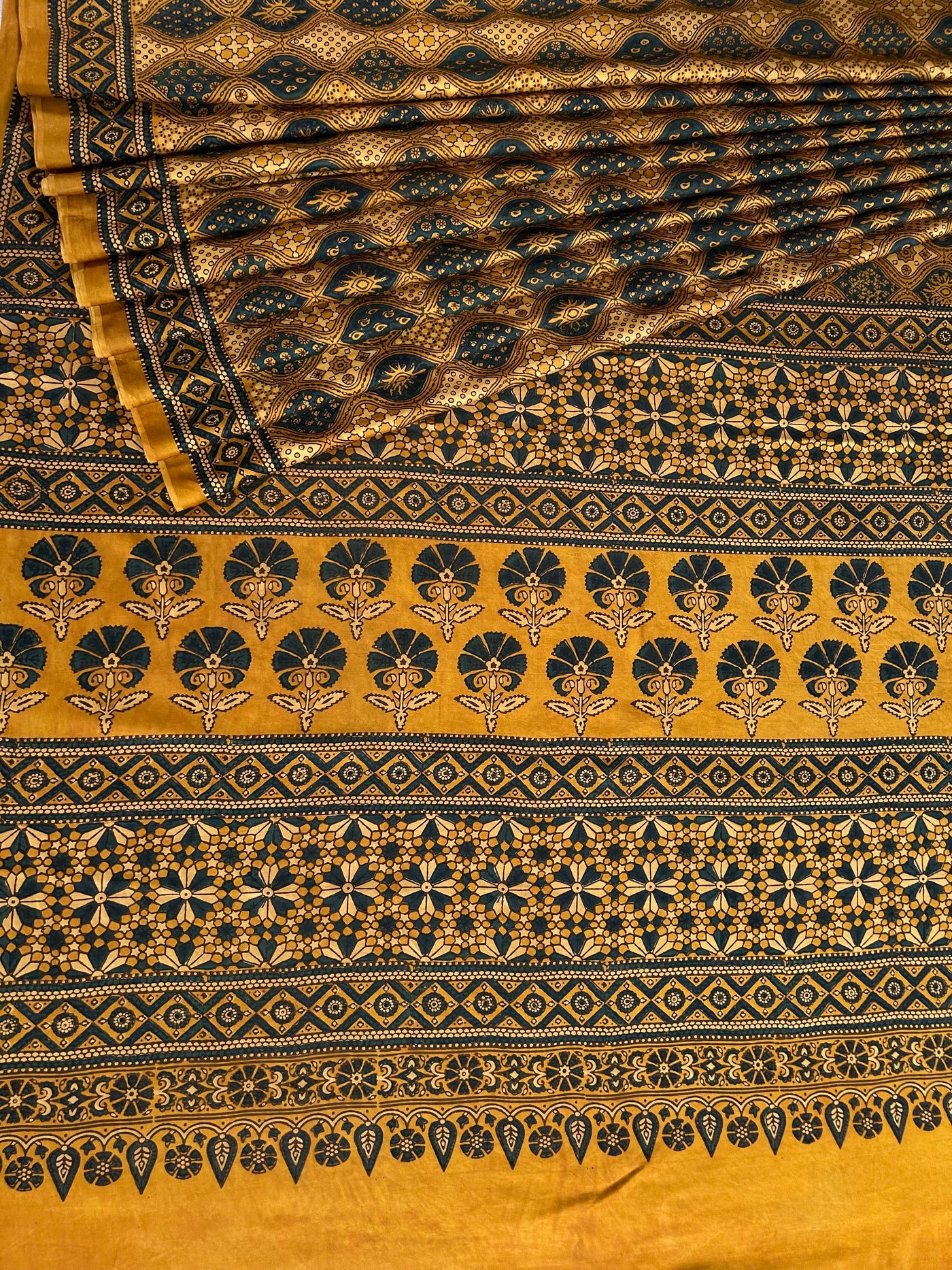GULDASTA: HAND BLOCK AJRAKH MODAL SILK SAREE